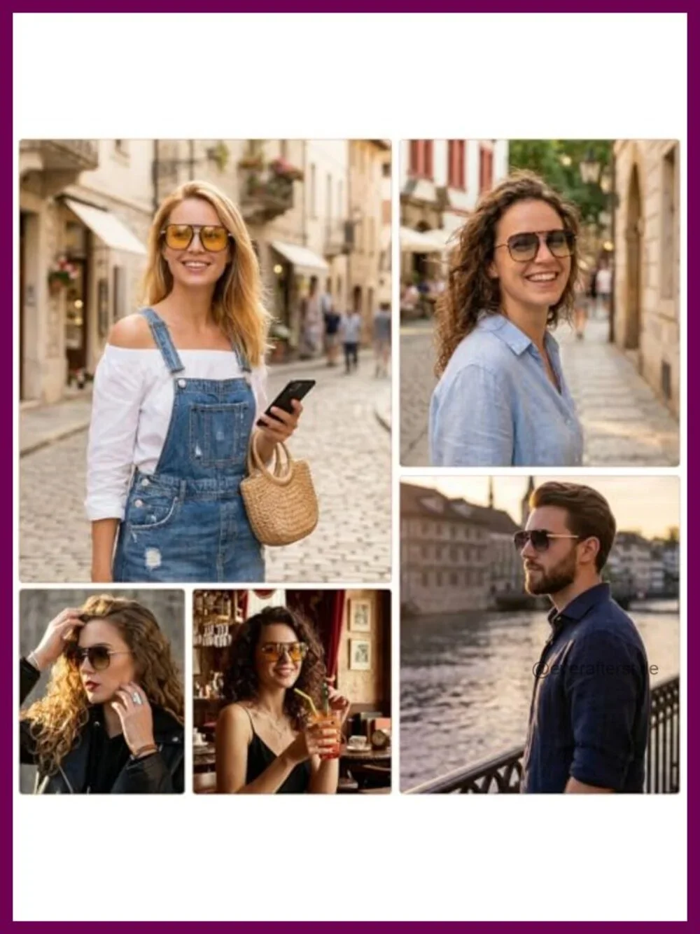 Retro Double Bridge Sunglasses 4 Pack UV400 Polarized